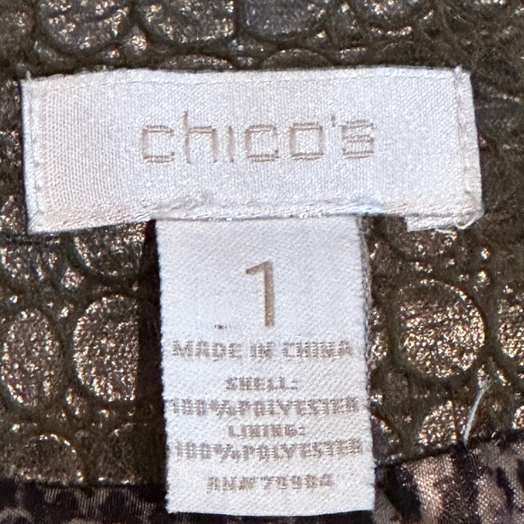 Chico’s Crocodile Embossed Brown Faux Leather Jacket - Picture 9 of 9